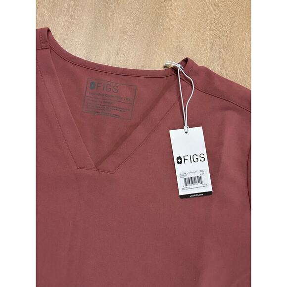 NWT Figs Casma Three-Pocket Scrub Top MAUVE XXL - Picture 2 of 5